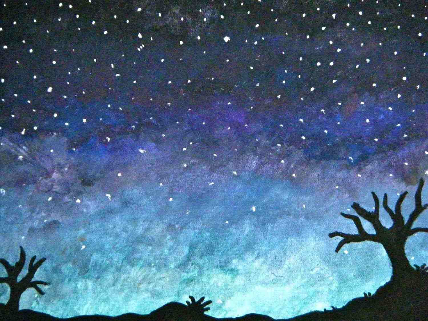 1500x1125 Painting Night Sky Oil On Canvas Starryrhetsycom Famous By - Night Sky Famous Painting