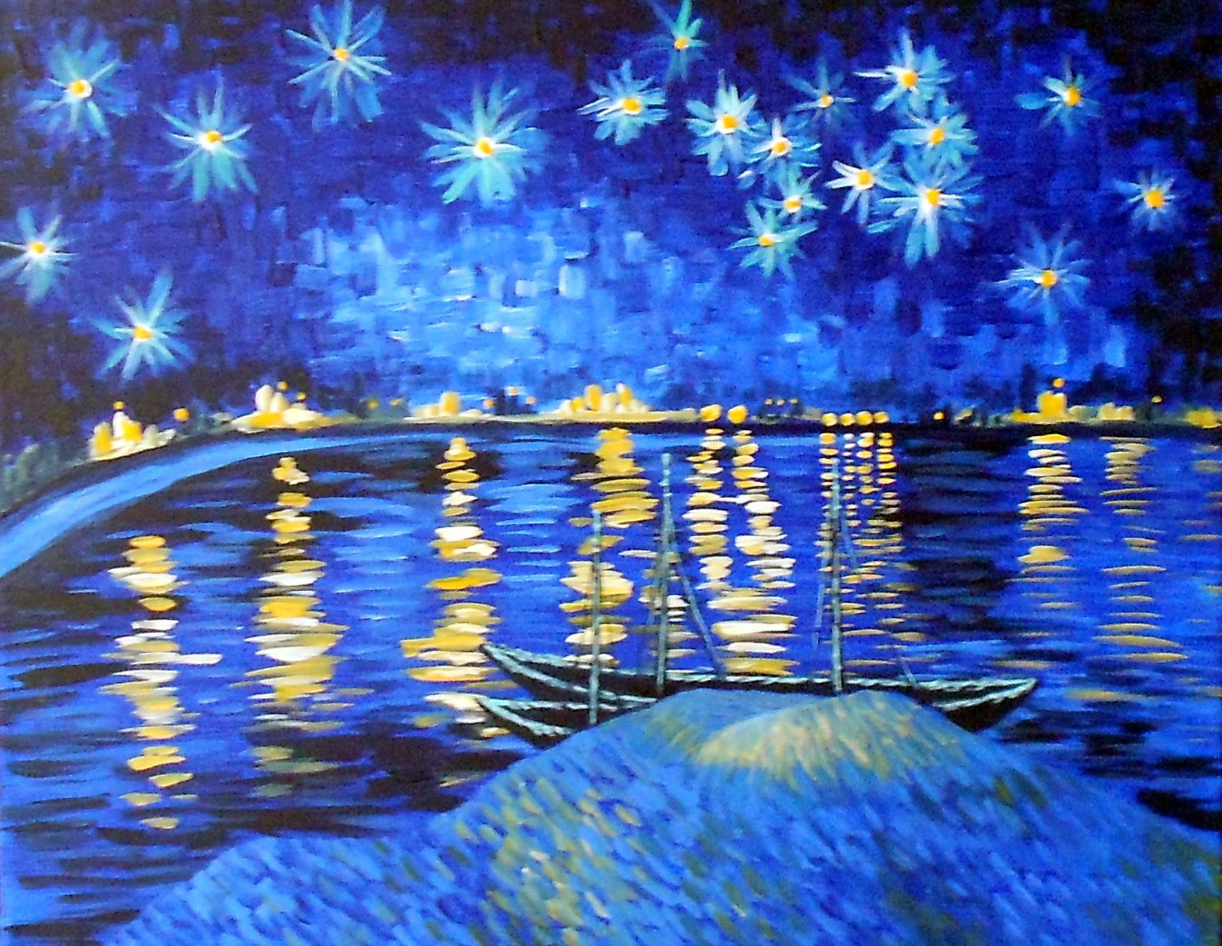 1773x1373 Van Gogh's Starry Night Over The Rhone Painting Class - Night Sky Famous Painting
