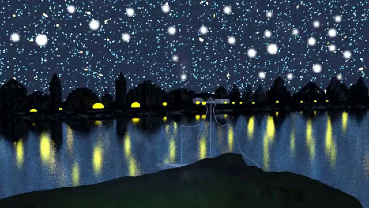 1280x720 Cg Famous Painting Animation Starry Night Over The Rhone - Night Sky Famous Painting