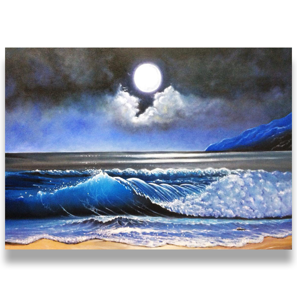 Night Sky Moon Painting At PaintingValley Com Explore Collection Of   Night Sky Moon Painting 12 