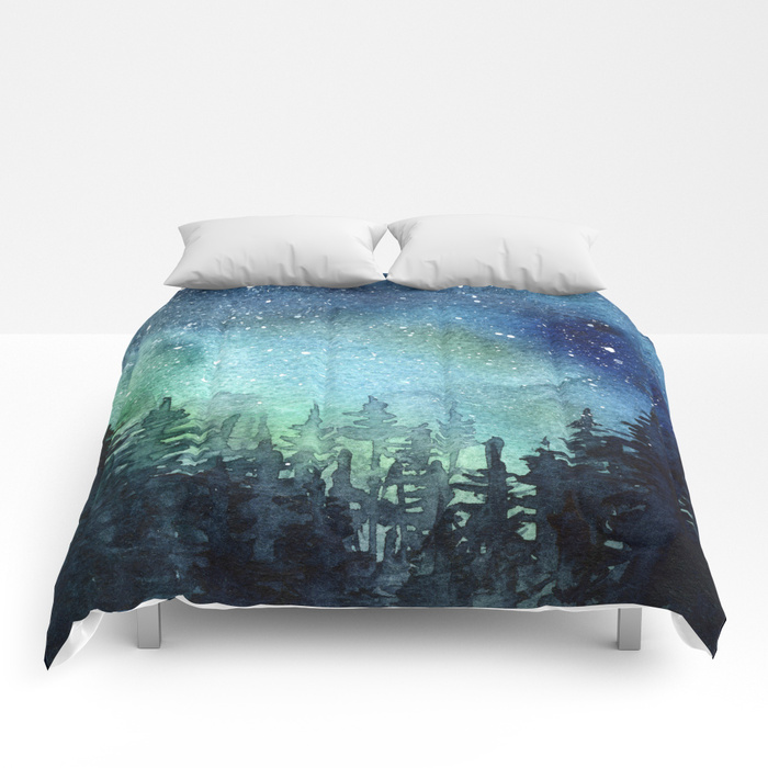 700x700 Galaxy Watercolor Space Night Sky Nebula Painting Aurora - Night Sky Painting