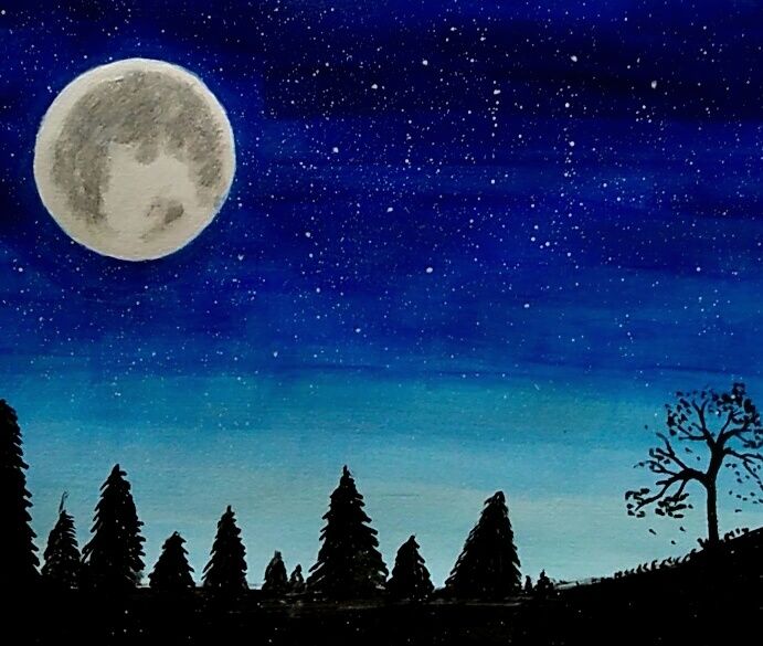 Night Sky Painting at PaintingValley.com | Explore collection of Night ...