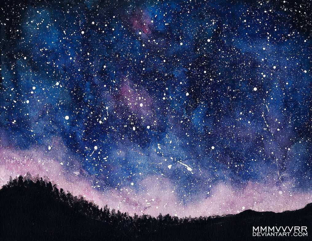 Night Sky Painting at PaintingValley.com | Explore collection of Night ...