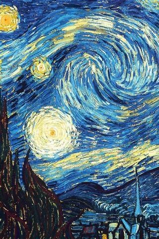 320x480 What Famous Work Of Art Are You Paintings, Wallpaper And Van Gogh - Night Sky Painting Famous