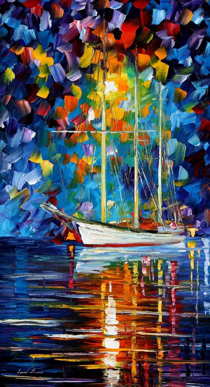 736x1356 404 Best Leonid Afremov Images On Oil On Canvas, Oil - Night Sky Painting Famous