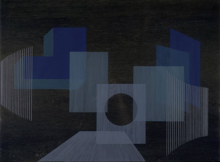 770x569 Saatchi Art Night Train 2014 Painting By Bryan Ida - Night Train Painting