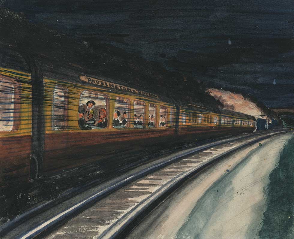 980x796 Trip To London To See Jack Hulbert And Cicely Courtneidge In 1938 - Night Train Painting