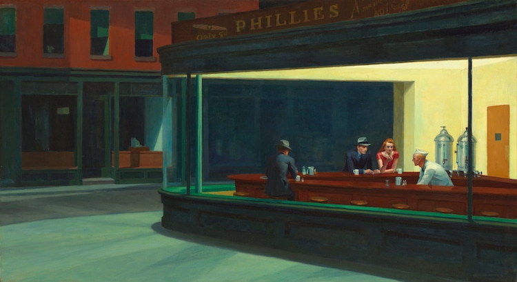 750x409 Edward Hopper Nighthawks Painting Is A Modern American Masterpiece - Nighthawks Painting