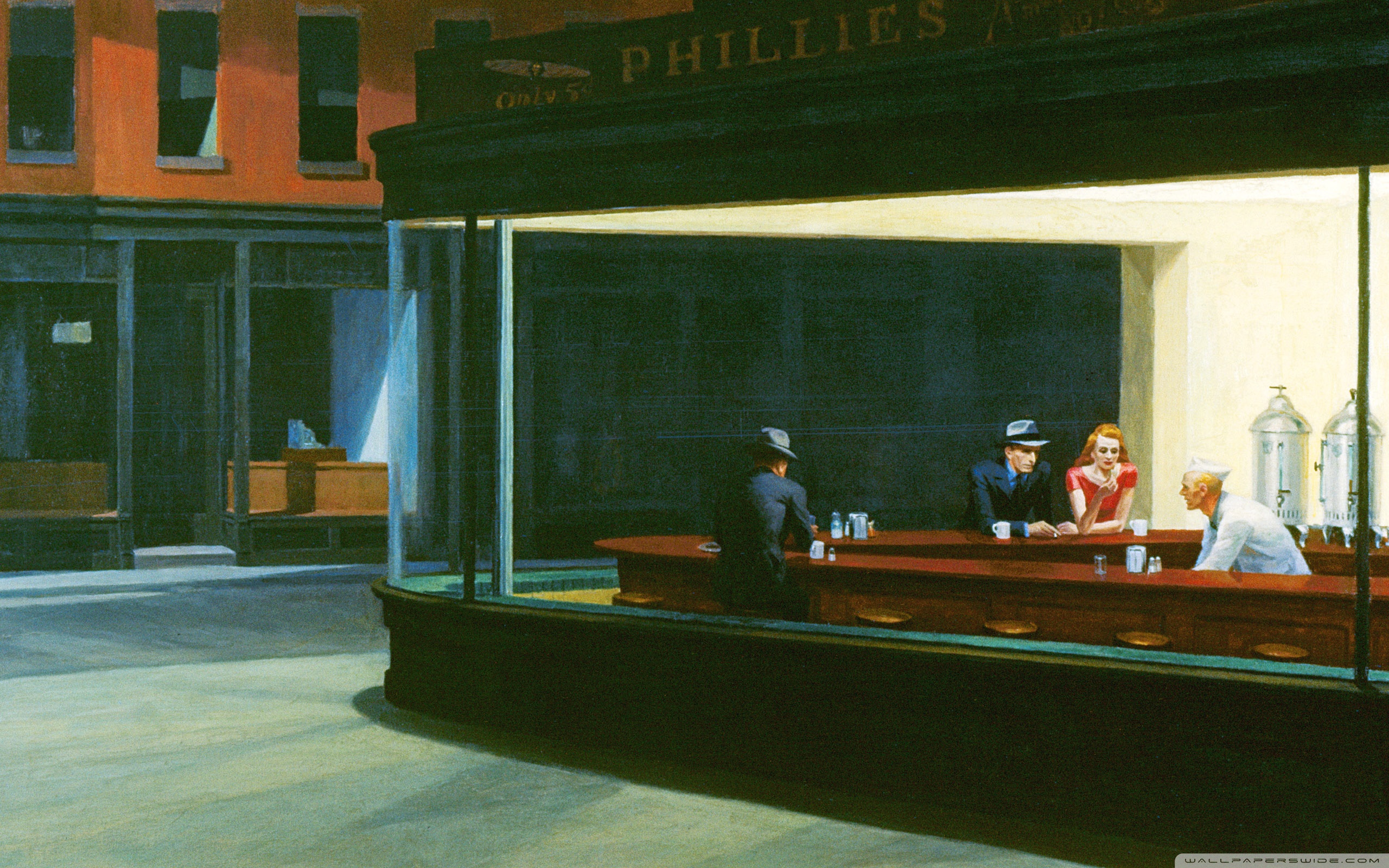 2560x1600 Nighthawks 4k Hd Desktop Wallpaper For 4k Ultra Hd Tv Wide - Nighthawks Painting
