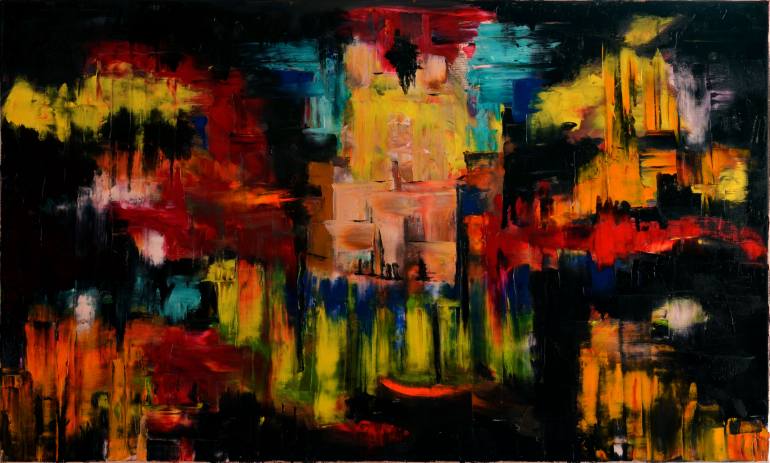 770x463 Saatchi Art Reflexos (Da Vida Noturna) - Nightlife Painting