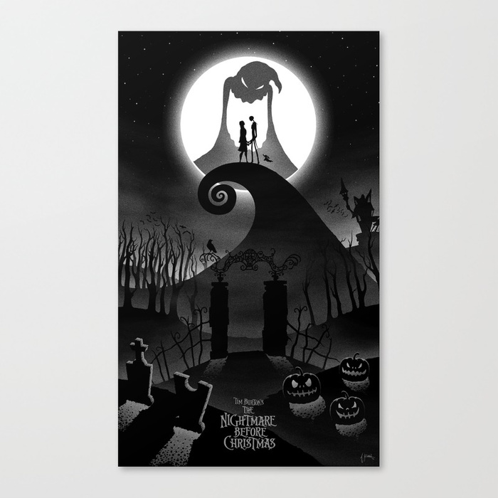 700x700 The Nightmare Before Christmas Canvas Print By Arminroshdi Society6 - Nightmare Before Christmas Canvas Painting
