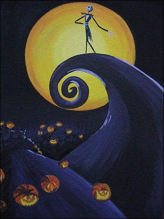 Nightmare Before Christmas Canvas Painting at PaintingValley.com