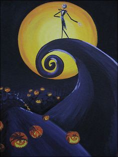 236x314 Nightmare Before Christmas Acrylic Painting By Thepaintednerd - Nightmare Before Christmas Painting