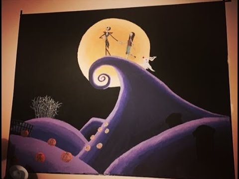 480x360 Nightmare Before Christmas Inspired Wall Art - Nightmare Before Christmas Painting