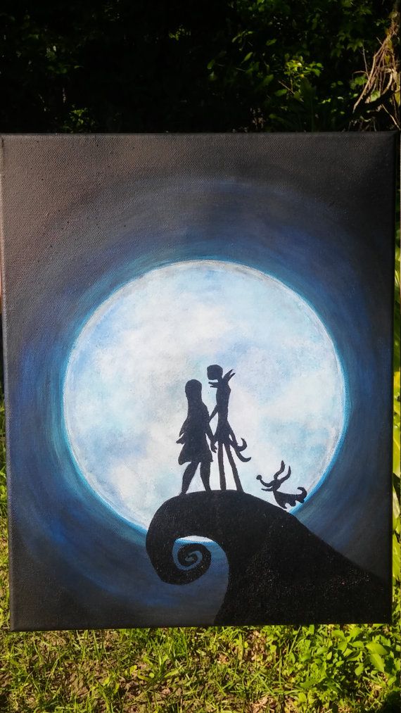 570x1013 Hand Painted Disney's Nightmare Before Christmas Jack Amp Sally - Nightmare Before Christmas Painting