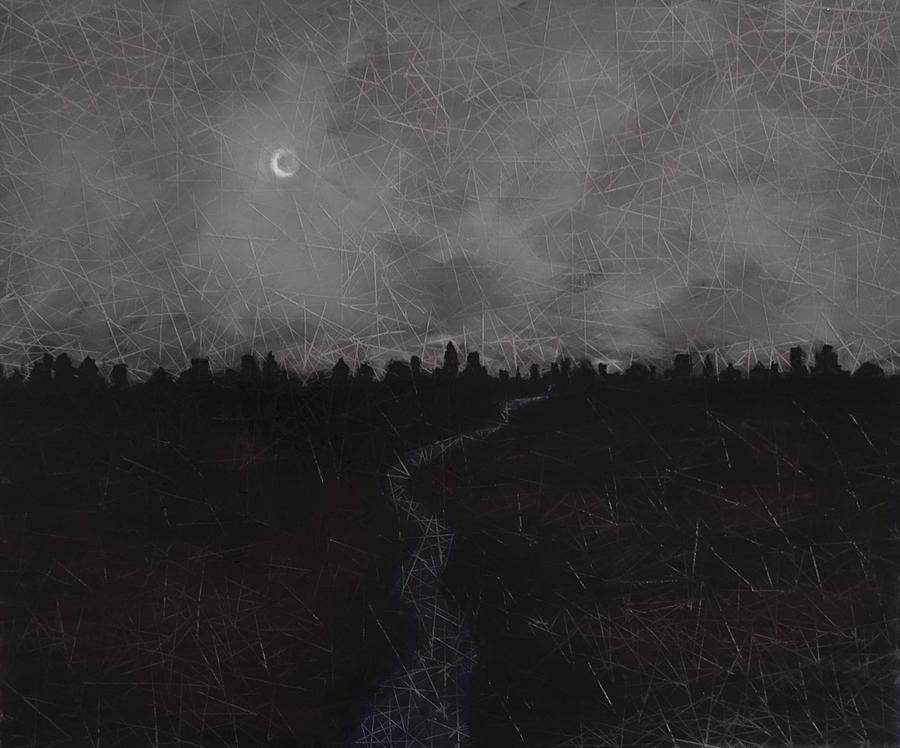 900x748 Nightscape Painting By Nicola Golea - Nightscape Painting