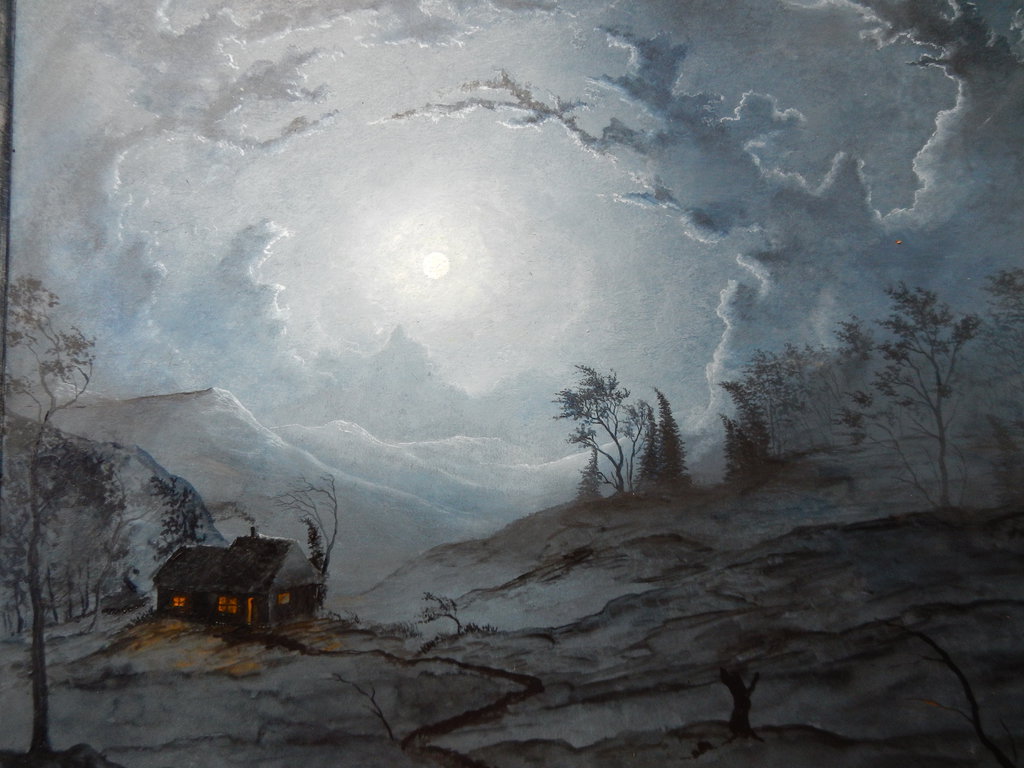 1024x768 Nightscape Painted With Oil Photo Paper By Joachimingulstad - Nightscape Painting