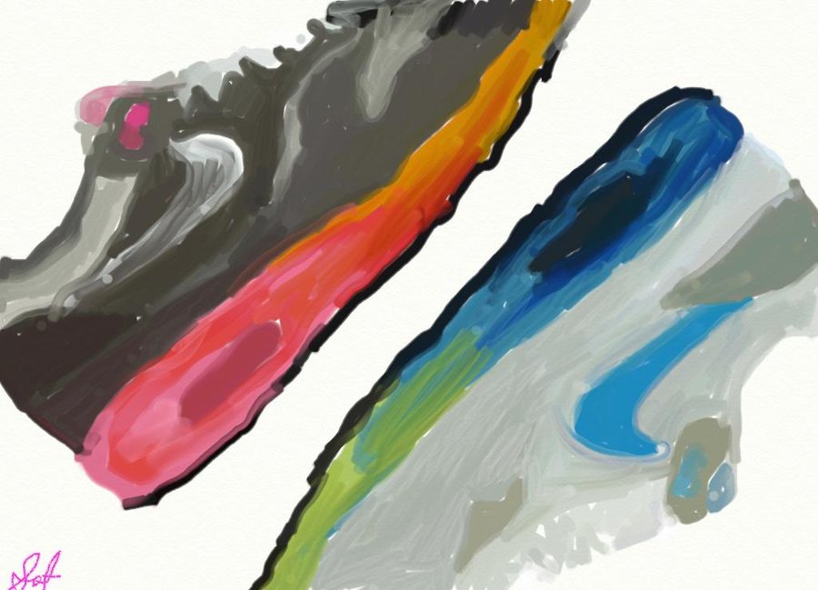 900x649 Nike Shoes Painting Artrage By Sflagg18 - Nike Painting