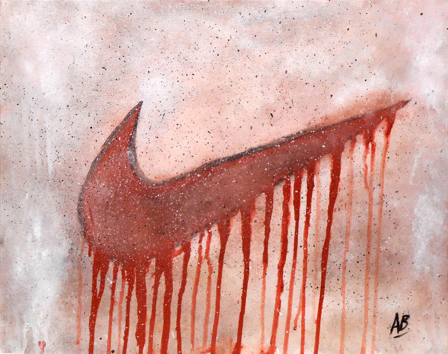 900x710 Dripping Nike Painting By Anwar Braxton - Nike Painting