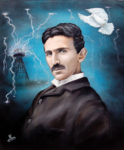 248x300 Nikola Tesla Painting By Dejan Krstic - Nikola Tesla Painting
