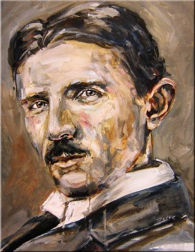400x517 Nikola Tesla By Tracy Burke - Nikola Tesla Painting