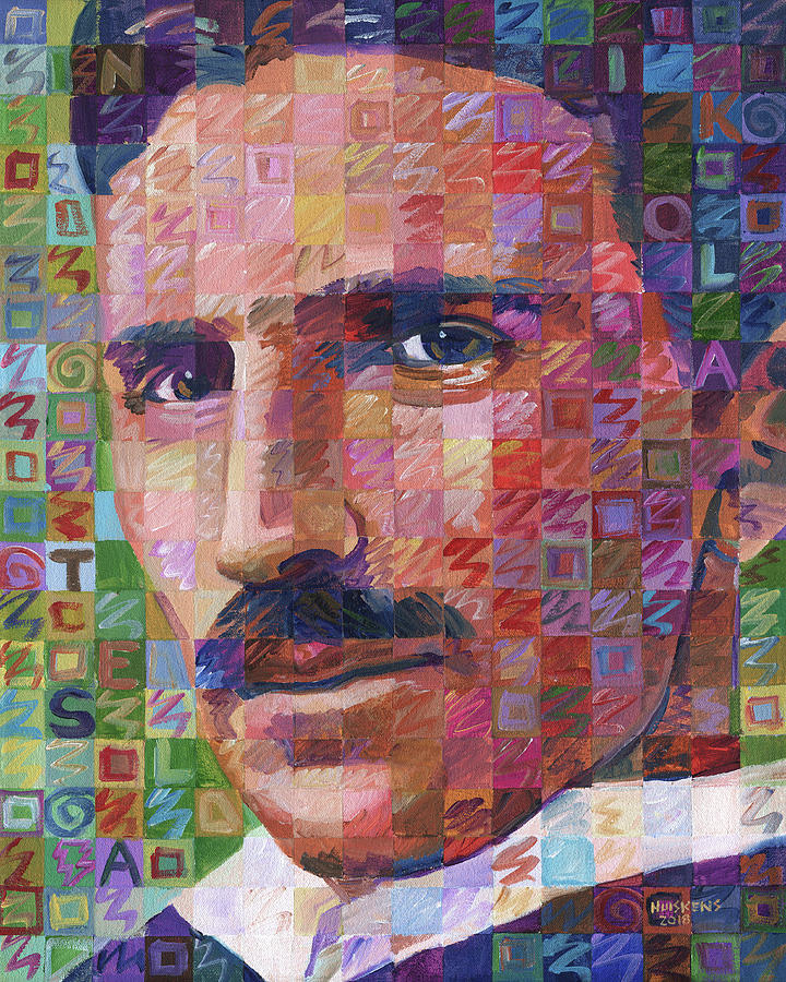 720x900 Portrait Of Nikola Tesla Painting By Randal Huiskens - Nikola Tesla Painting