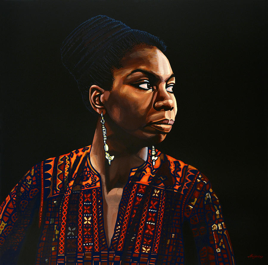 900x893 Nina Simone Painting Painting By Paul Meijering - Nina Painting
