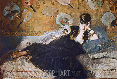 400x270 Woman With Fans (Nina De Callias) Manet Painting Reproduction - Nina Painting