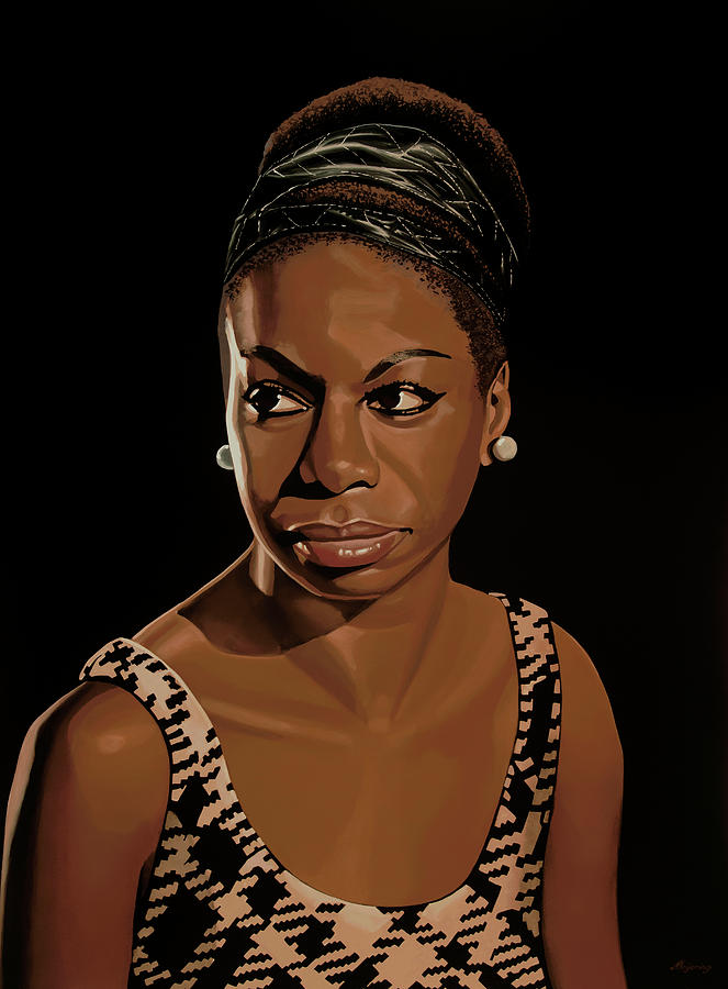 663x900 Nina Simone Painting 2 Painting By Paul Meijering - Nina Simone Painting