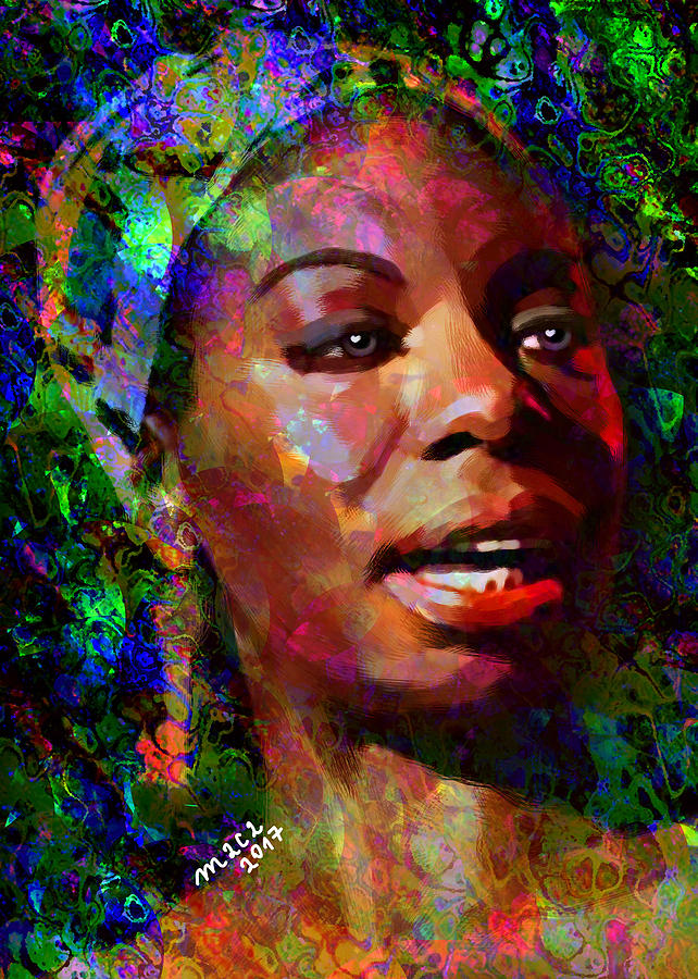 642x900 Nina Simone Portrait 324 Painting By Maciej Mackiewicz - Nina Simone Painting