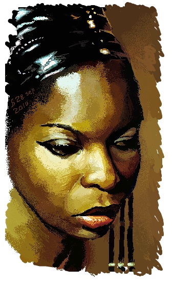 338x553 Nina Simone In Ms Paint By 3208 - Nina Simone Painting