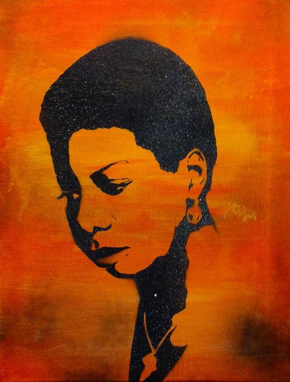 570x750 Nina Spray Paint On Canvas Icrowndope - Nina Simone Painting