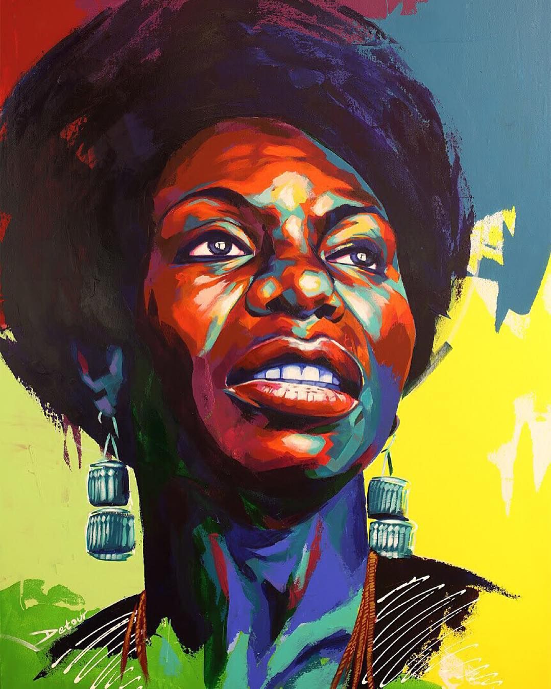 1079x1349 Pin Ni George Oliver Sa Diaspora - Nina Simone Painting