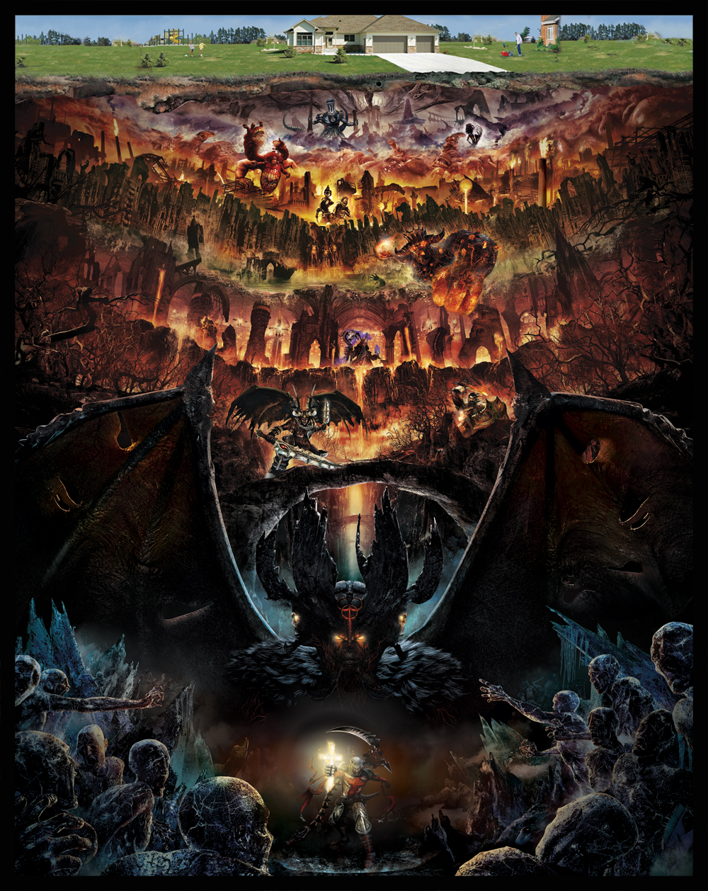 1000x1258 Dante's Inferno The Nine Circles Of Hell Part 2 By - Nine Circles Of Hell Painting