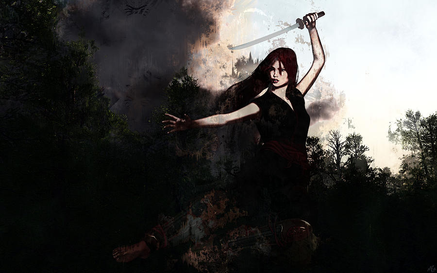 900x562 Ninja Strike Painting By Maynard Ellis - Ninja Painting