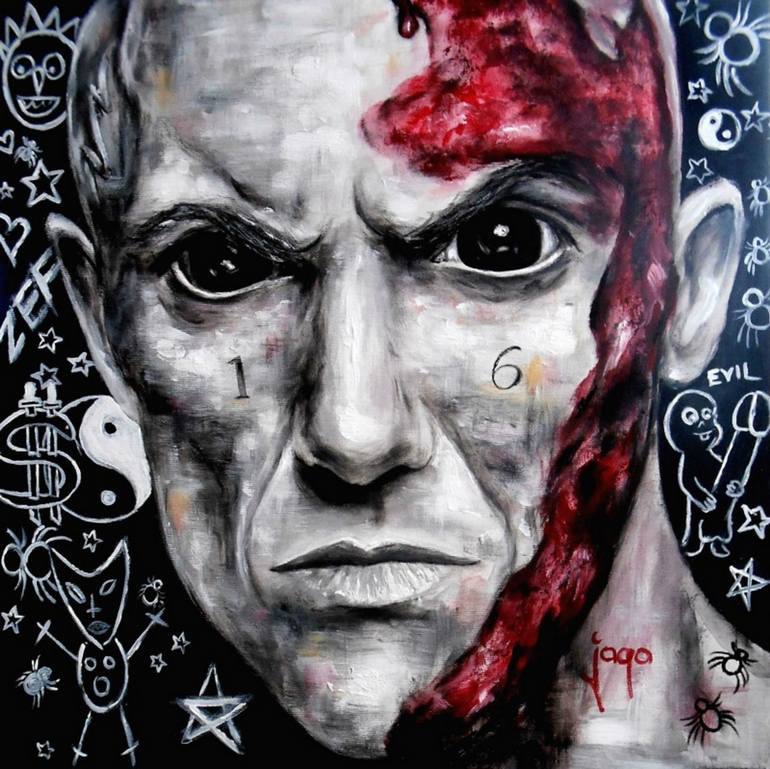 770x769 Saatchi Art Ninja Die Antwoord Painting By Jaga Szczepanik - Ninja Painting