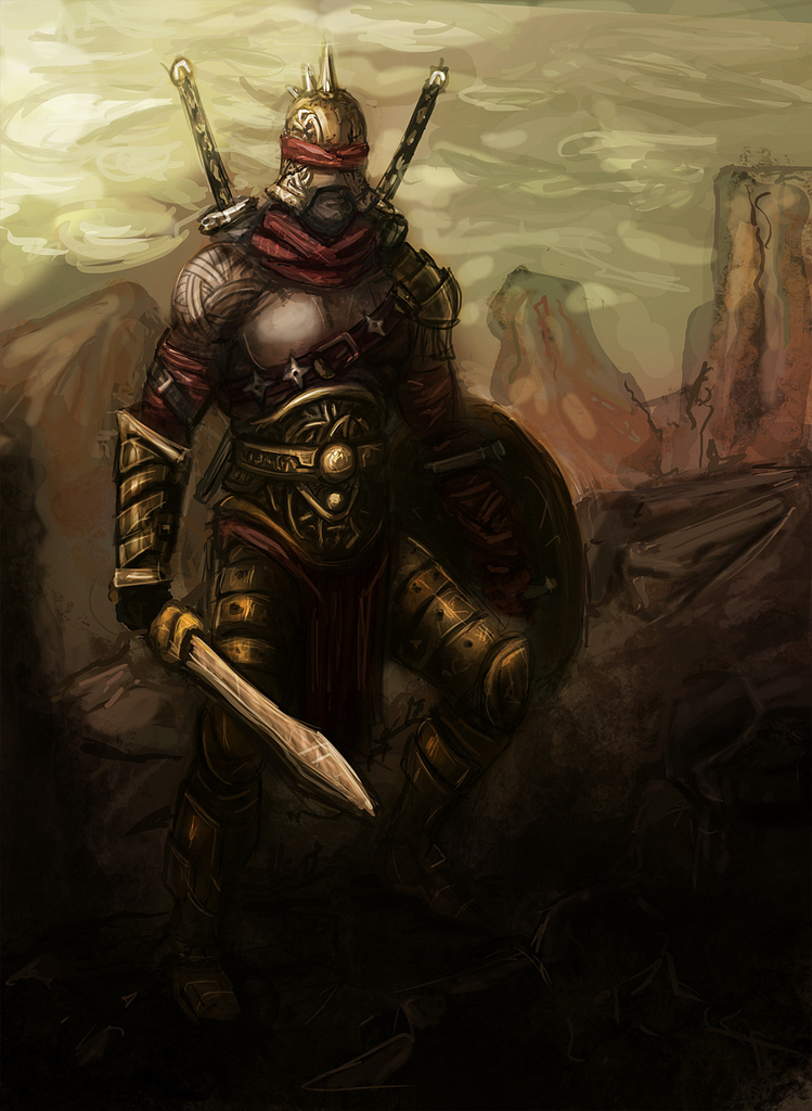 749x1024 Imagination And Artastrophe Ninja Gladiator Painting - Ninja Painting