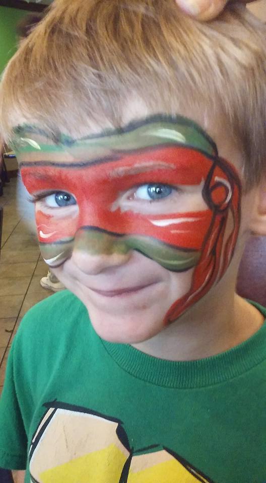 528x960 Teenage Mutant Ninja Turtle Face Paint By Funfacesballoon - Ninja Turtle Face Painting