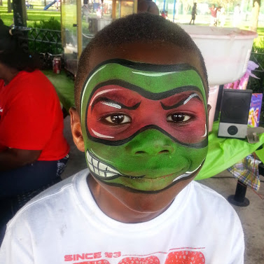 377x377 Face Painting Orlando Birthday Party Entertainment Face - Ninja Turtle Face Painting