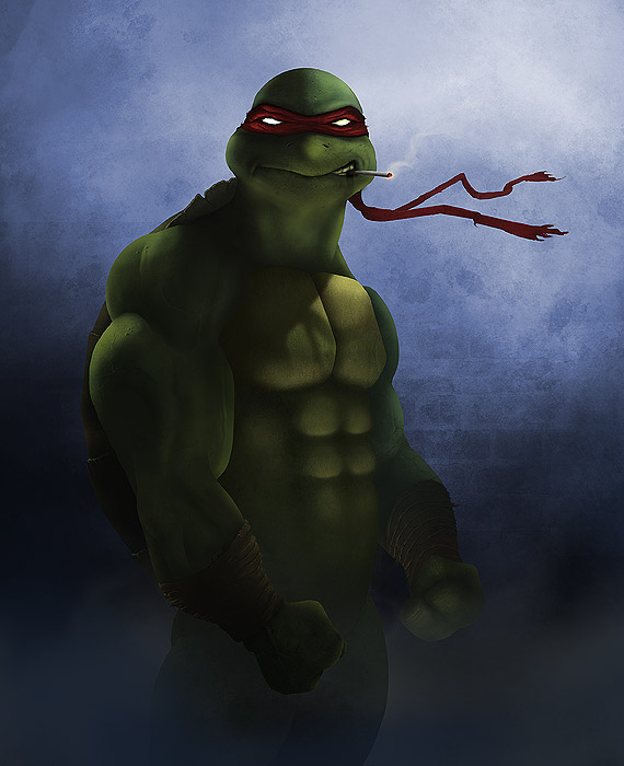 570x700 Ninja Turtle Digital Painting Stay In Wonderland - Ninja Turtle Painting