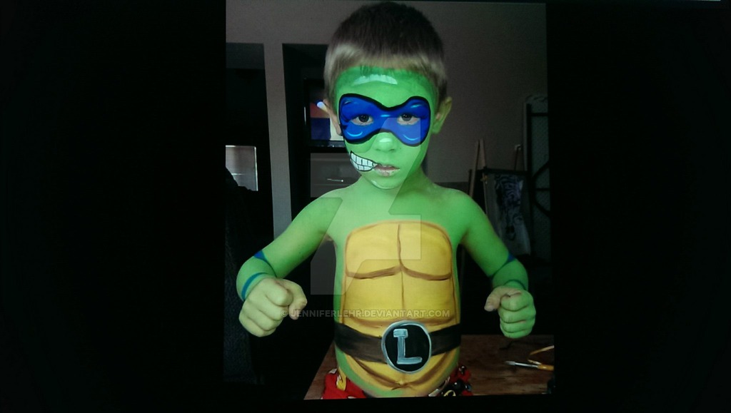 1024x579 Teenage Mutant Ninja Turtles Body Painting By Jenniferlehr - Ninja Turtle Painting