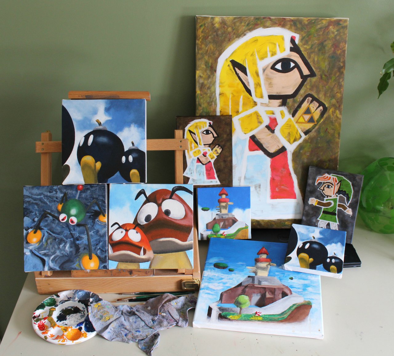 1280x1156 Nintendo Paintings Compilation By Pixelcollie - Nintendo Painting