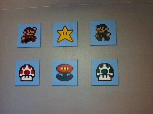 500x375 Some Nintendo 8bit Paintings For My Walls Sarah Taylor - Nintendo Painting