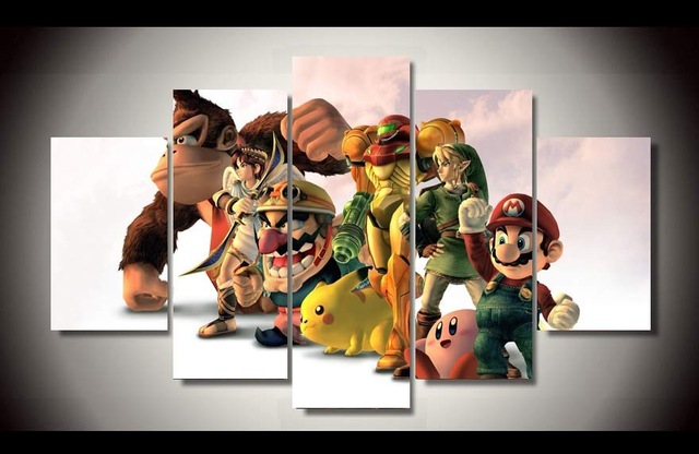 640x416 Framed Printed Donkey Kong Nintendo Hero Painting Children's Room - Nintendo Painting