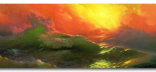 500x231 Ivan Aivazovsky - Ninth Wave Painting