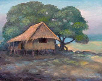 Nipa Hut Painting at PaintingValley.com | Explore collection of Nipa ...