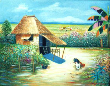 361x282 Ed Baese - Nipa Hut Painting