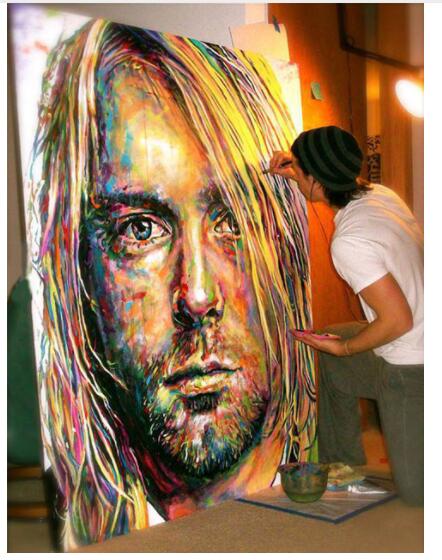 442x560 Top Original Art Oil Painting The Nirvana Lead Singer Kurt Cobain - Nirvana Painting