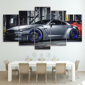 300x300 Nissan Gtr R35 Racing Cars Painting Modern Poster Canvas Wall Art - Nissan Gtr Painting