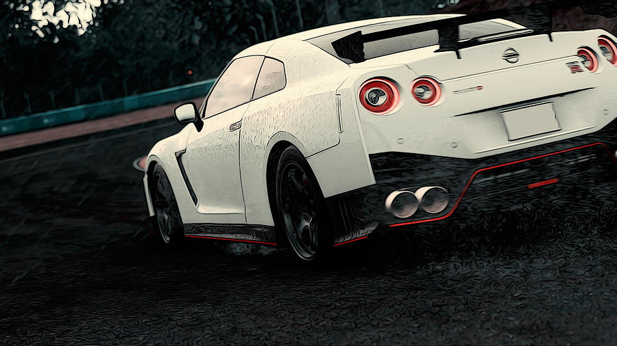 900x506 Nissan Gtr In The Rain - Nissan Gtr Painting